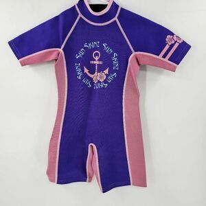 Sun skinz 4 kids wetsuit children purple pink scuba snorkeling diving swim suit